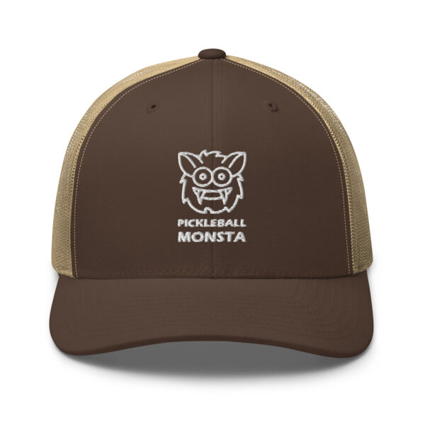 Pickleball Monsta Structured Hat - White on Brown & Khaki - Rally
