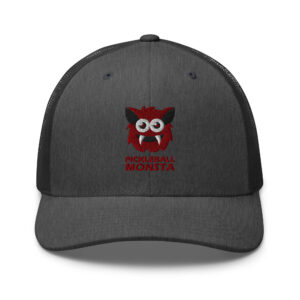 Pickleball Monsta Structured Hat - Maroon on Charcoal Heather - Rally (Solid)