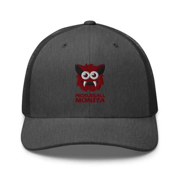 Pickleball Monsta Structured Hat - Maroon on Charcoal Heather - Rally (Solid)