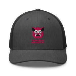 Pickleball Monsta Structured Hat - Magenta on Charcoal Heather - Rally (Solid)