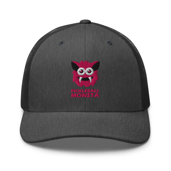 Pickleball Monsta Structured Hat - Magenta on Charcoal Heather - Rally (Solid)