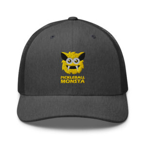 Pickleball Monsta Structured Hat - Yellow on Charcoal Heather - Rally (Solid)