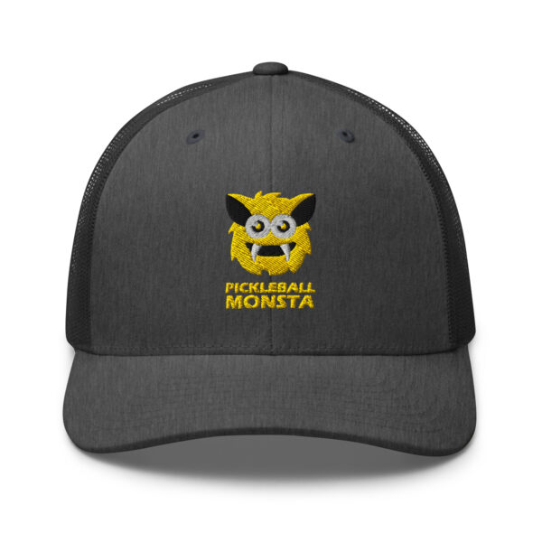 Pickleball Monsta Structured Hat - Yellow on Charcoal Heather - Rally (Solid)