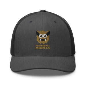 Pickleball Monsta Structured Hat - Gold on Charcoal Heather - Rally (Solid)