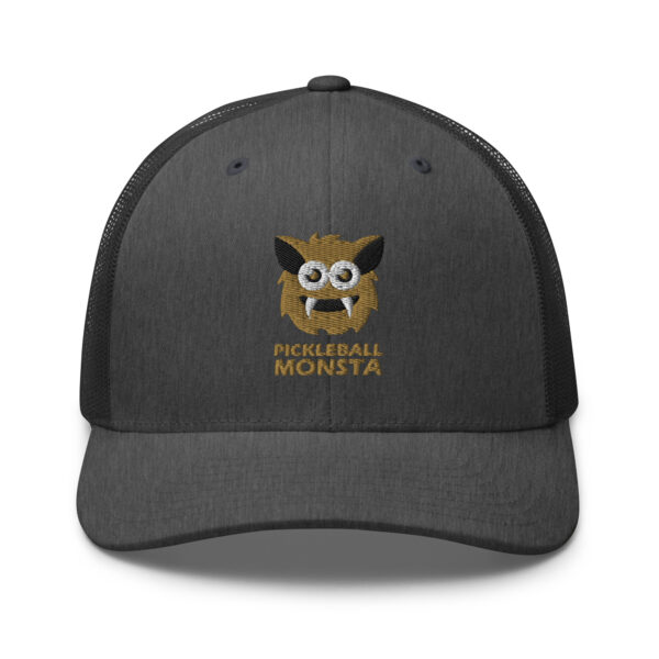 Pickleball Monsta Structured Hat - Gold on Charcoal Heather - Rally (Solid)