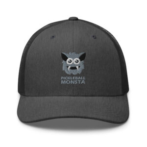 Pickleball Monsta Structured Hat - Silver on Charcoal Heather - Rally (Solid)