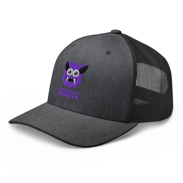 Pickleball Monsta Structured Hat - Purple on Charcoal Heather - Rally (Solid) - Image 3