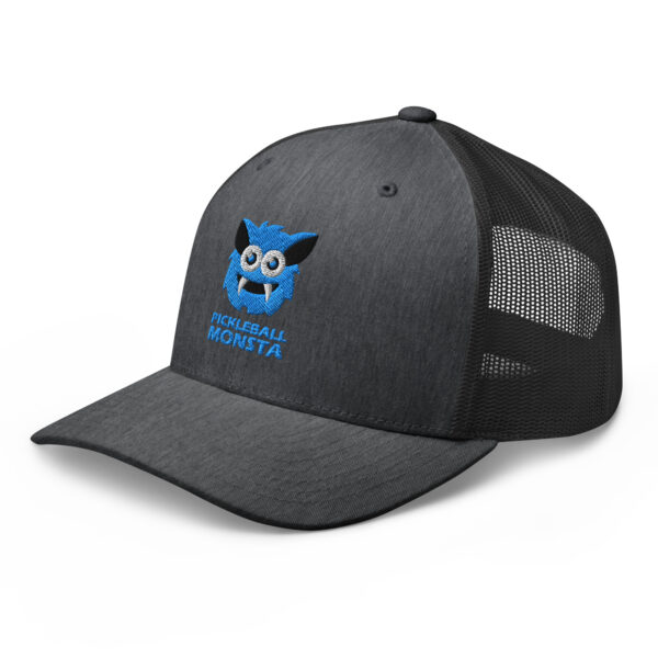 Pickleball Monsta Structured Hat - Sky on Charcoal Heather - Rally (Solid) - Image 3
