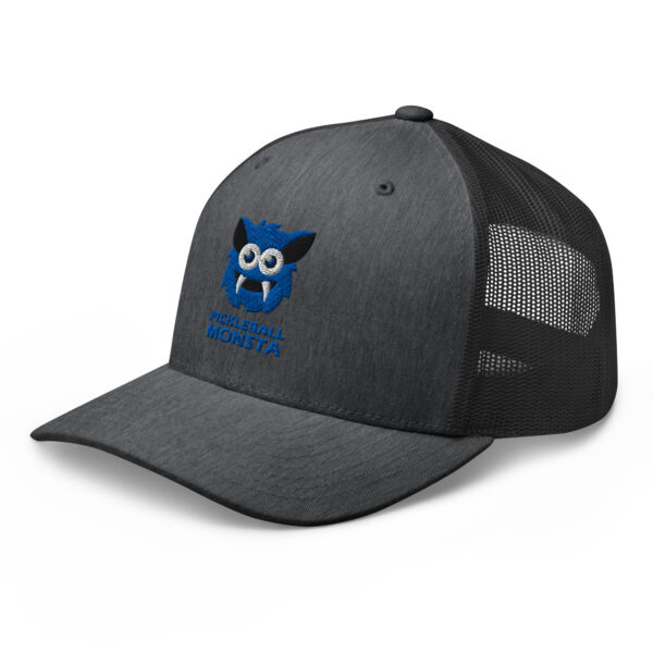 Pickleball Monsta Structured Hat - Royal on Charcoal Heather - Rally (Solid) - Image 3
