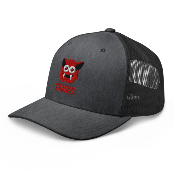 Pickleball Monsta Structured Hat - Red on Charcoal Heather - Rally (Solid) - Image 3