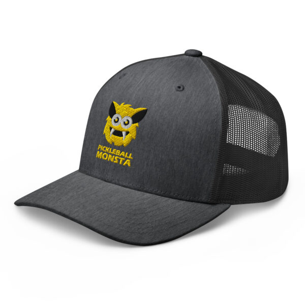 Pickleball Monsta Structured Hat - Yellow on Charcoal Heather - Rally (Solid) - Image 3