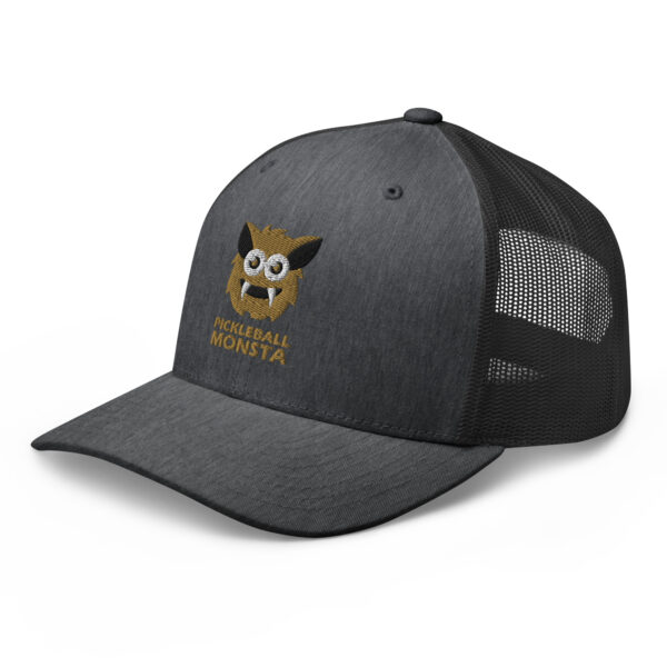 Pickleball Monsta Structured Hat - Gold on Charcoal Heather - Rally (Solid) - Image 3