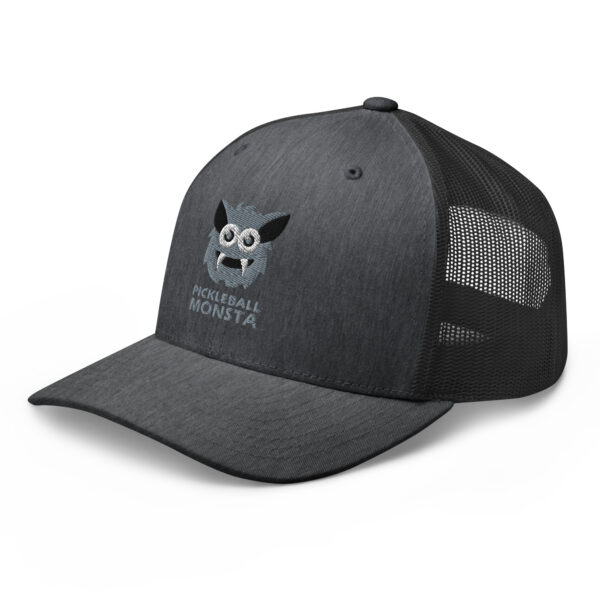 Pickleball Monsta Structured Hat - Silver on Charcoal Heather - Rally (Solid) - Image 3