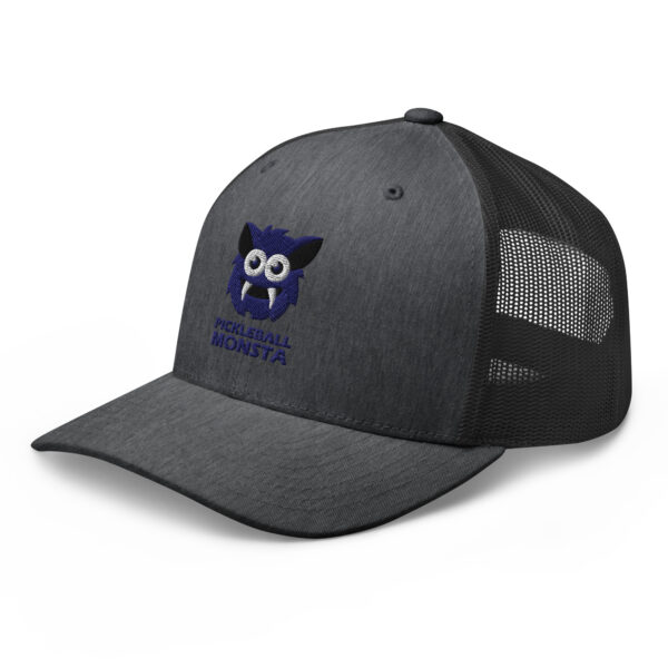 Pickleball Monsta Structured Hat - Navy on Charcoal Heather - Rally (Solid) - Image 3