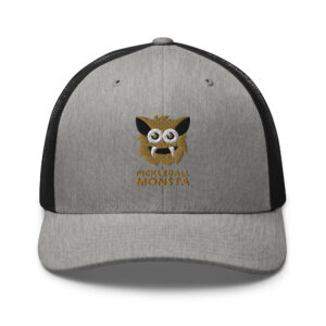Pickleball Monsta Structured Hat - Gold on Gray Heather - Rally (Solid)