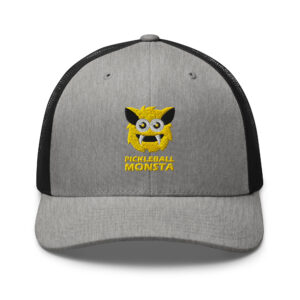 Pickleball Monsta Structured Hat - Yellow on Gray Heather - Rally (Solid)