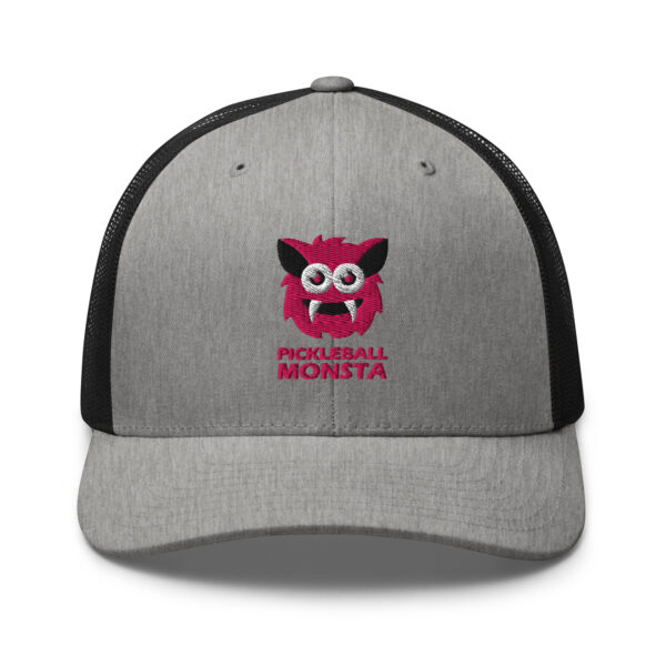 Pickleball Monsta Structured Hat - Magenta on Gray Heather - Rally (Solid)