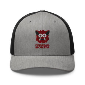 Pickleball Monsta Structured Hat - Maroon on Gray Heather - Rally (Solid)