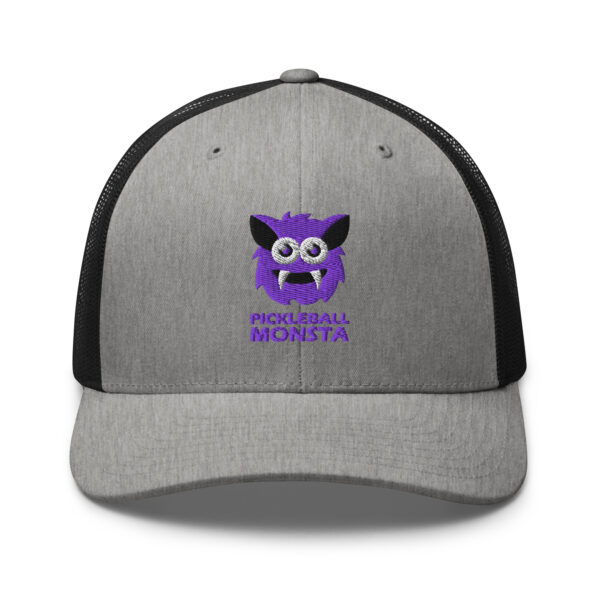 Pickleball Monsta Structured Hat - Purple on Gray Heather - Rally (Solid)
