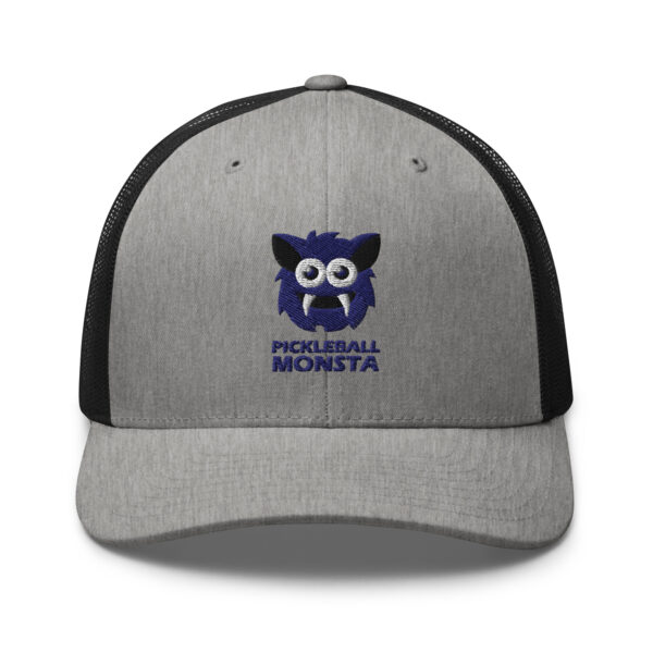 Pickleball Monsta Structured Hat – Navy on Gray Heather – Rally (Solid)