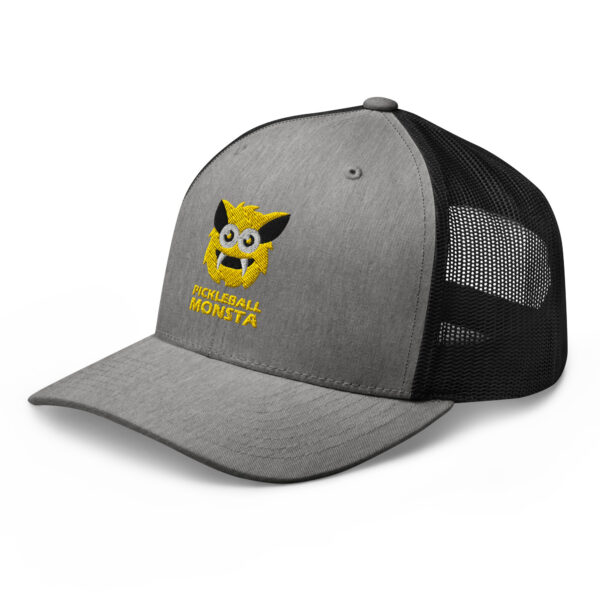 Pickleball Monsta Structured Hat - Yellow on Gray Heather - Rally (Solid) - Image 3