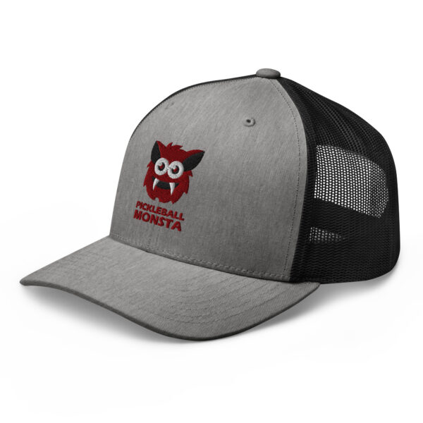 Pickleball Monsta Structured Hat - Maroon on Gray Heather - Rally (Solid) - Image 3