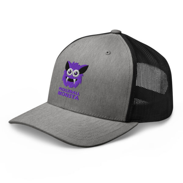 Pickleball Monsta Structured Hat - Purple on Gray Heather - Rally (Solid) - Image 3