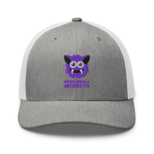 Pickleball Monsta Structured Hat - Purple on Gray Heather & White - Rally (Solid)