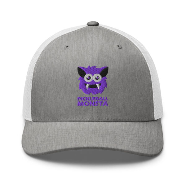 Pickleball Monsta Structured Hat - Purple on Gray Heather & White - Rally (Solid)