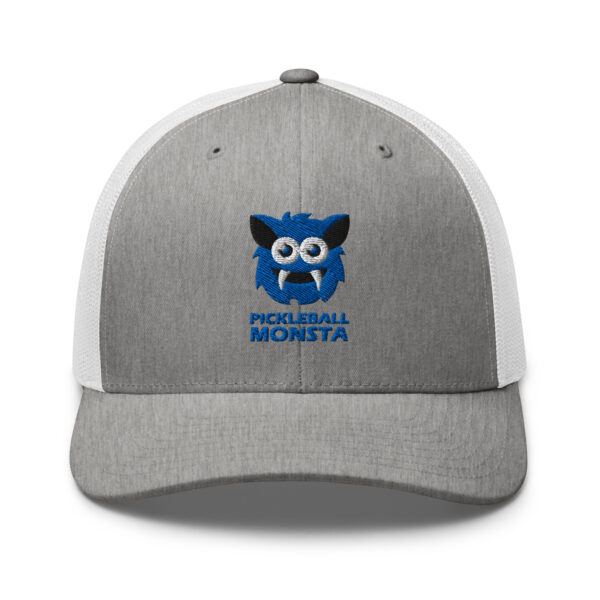 Pickleball Monsta Structured Hat - Royal on Gray Heather & White - Rally (Solid)