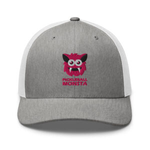Pickleball Monsta Structured Hat - Magenta on Gray Heather & White - Rally (Solid)