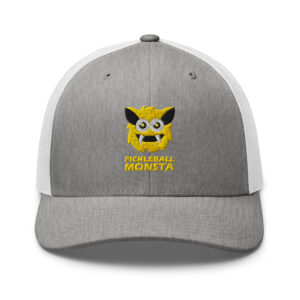 Pickleball Monsta Structured Hat - Yellow on Gray Heather & White - Rally (Solid)