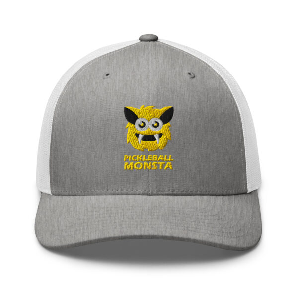 Pickleball Monsta Structured Hat - Yellow on Gray Heather & White - Rally (Solid)