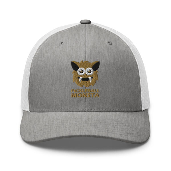 Pickleball Monsta Structured Hat - Gold on Gray Heather & White - Rally (Solid)