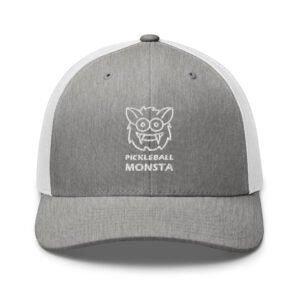 Pickleball Monsta Structured Hat - White on Gray Heather & White - Rally