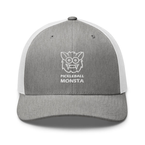 Pickleball Monsta Structured Hat - White on Gray Heather & White - Rally