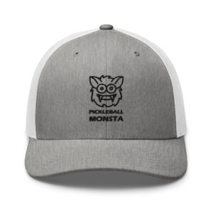 Pickleball Monsta Structured Hat - Black on Gray Heather & White - Rally