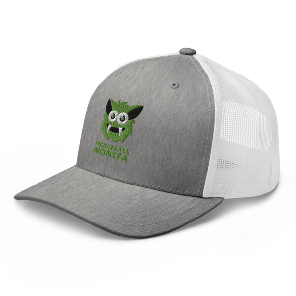 Pickleball Monsta Structured Hat - Kiwi on Gray Heather & White - Rally (Solid) - Image 3