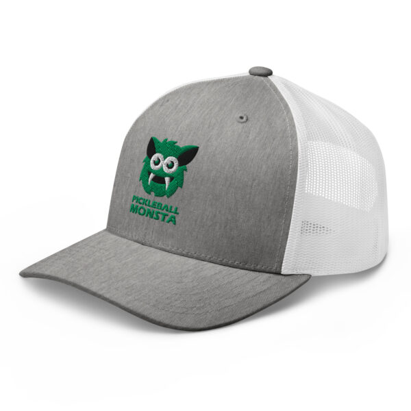 Pickleball Monsta Structured Hat - Kelly on Gray Heather & White - Rally (Solid) - Image 3
