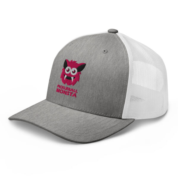 Pickleball Monsta Structured Hat - Magenta on Gray Heather & White - Rally (Solid) - Image 3