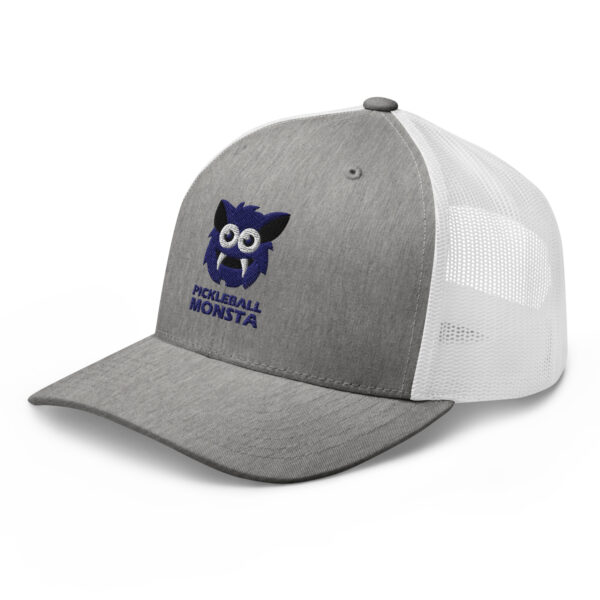 Pickleball Monsta Structured Hat - Navy on Gray Heather & White - Rally (Solid) - Image 3