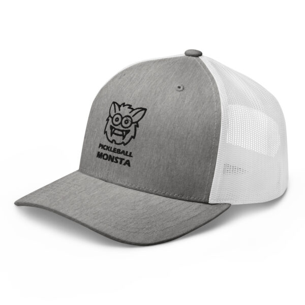 Pickleball Monsta Structured Hat - Black on Gray Heather & White - Rally - Image 3