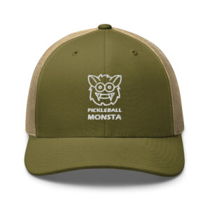 Pickleball Monsta Structured Hat - White on Moss & Khaki - Rally