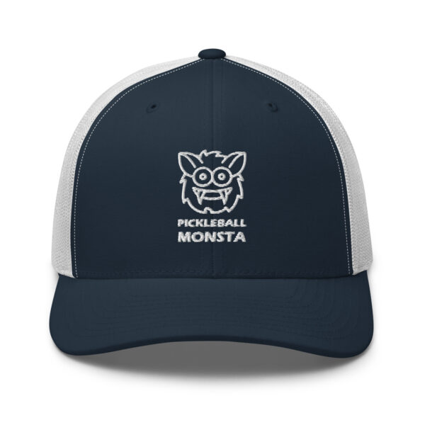 Pickleball Monsta Structured Hat - White on Navy & White - Rally
