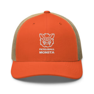 Pickleball Monsta Structured Hat - White on Orange & Khaki - Rally