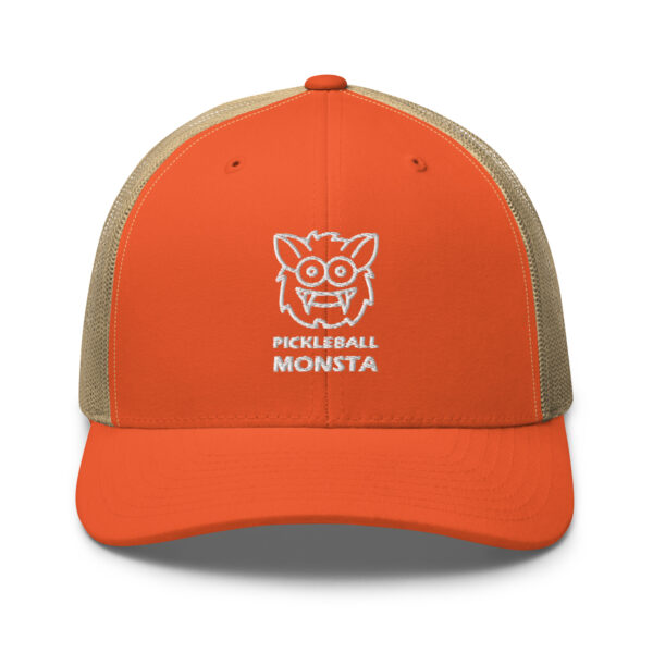 Pickleball Monsta Structured Hat - White on Orange & Khaki - Rally