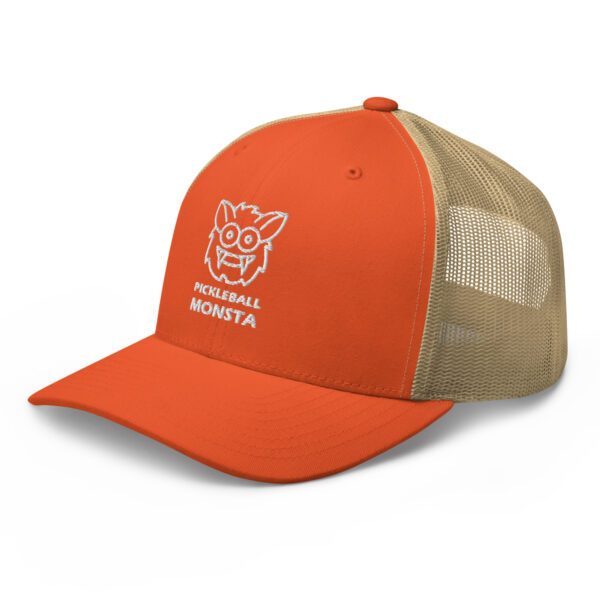 Pickleball Monsta Structured Hat - White on Orange & Khaki - Rally - Image 3