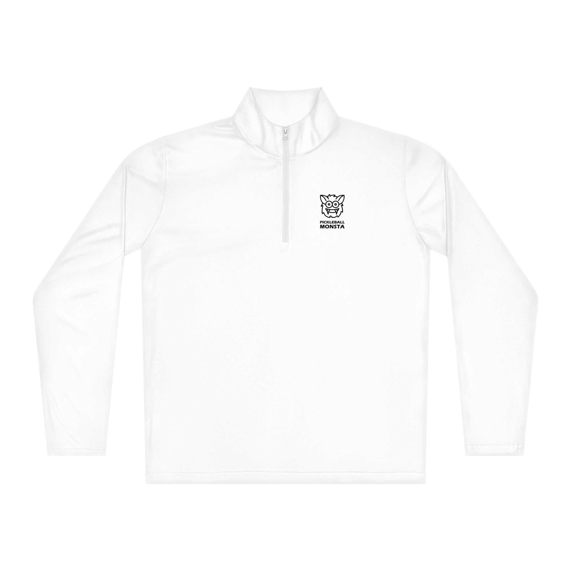 Pickleball Monsta Lightweight Unisex Quarter Zip Pullover - White
