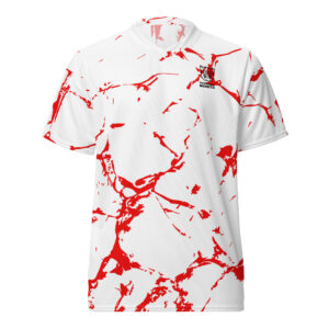 Pickleball Monsta Unisex Short Sleeve Jersey - Splatter - Red
