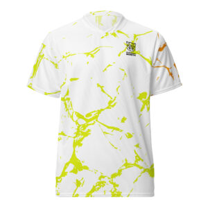 Pickleball Monsta Unisex Short Sleeve Jersey – Splatter – Yellow